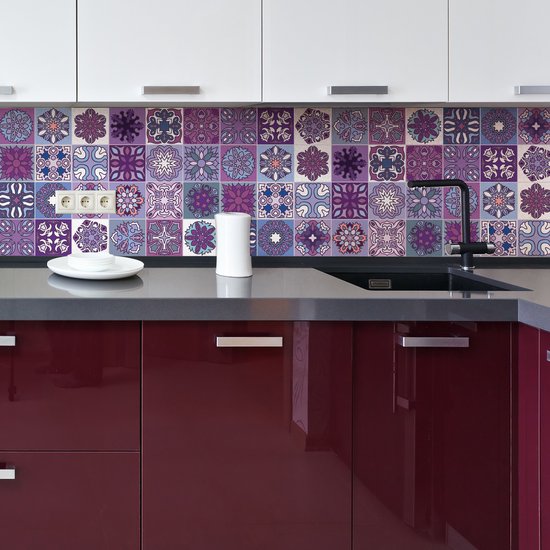 Sticker Mural Carrelage adhésif Cuisine Salle de Bain - 24 STICKERS CARRELAGES AZULEJOS TRIKALA - 24stickers10x10cm
