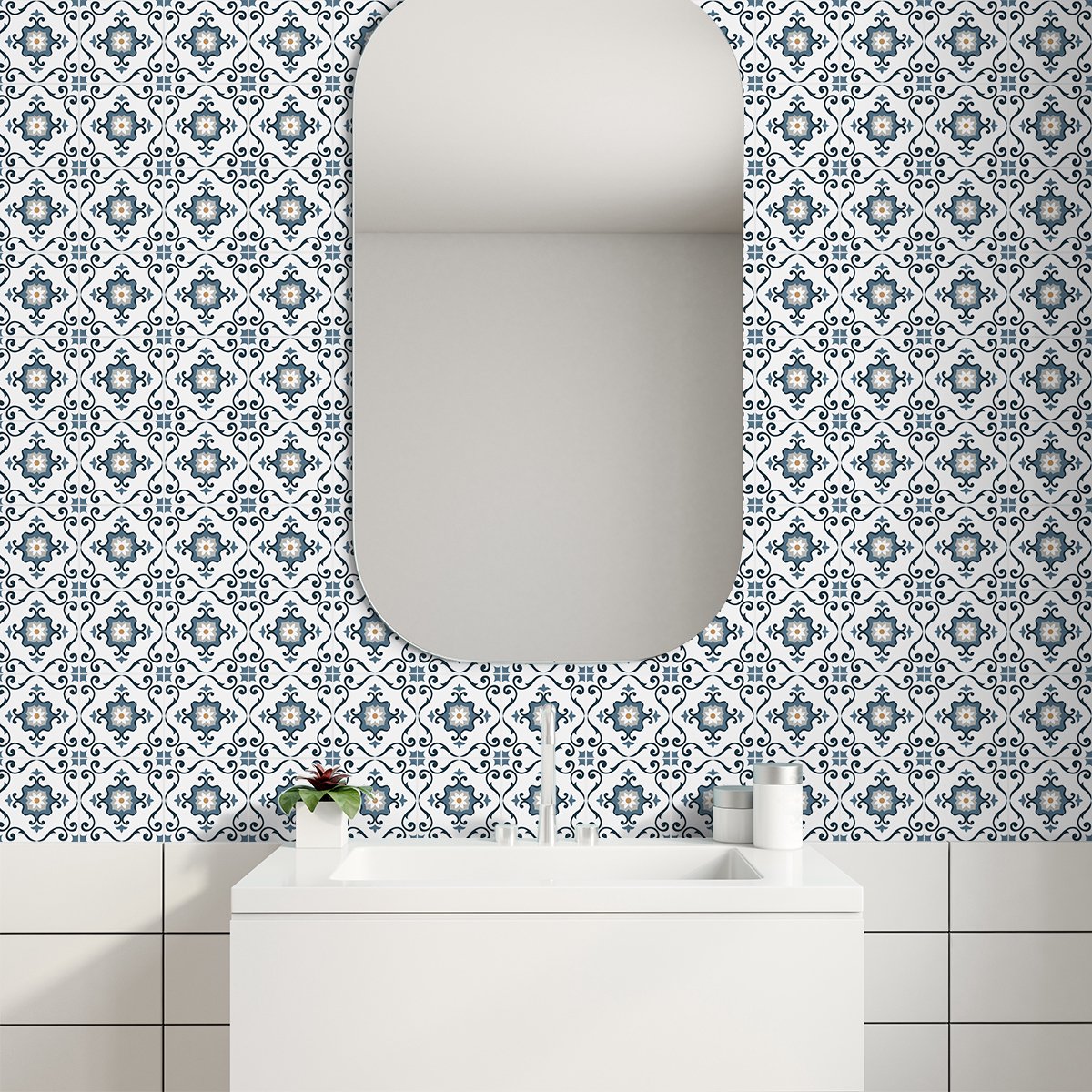 Ambiance Sticker Zelfklevende tegelmuurstickers voor keuken en badkamer - 9 Clarita Azulejos tegelstickers - 9 stickers 10x10cm Multi color