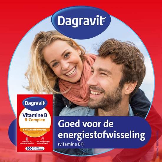 Gelukkige man en vrouw met product in de hand, met tekst 'Goed voor de energiestofwisseling'.
