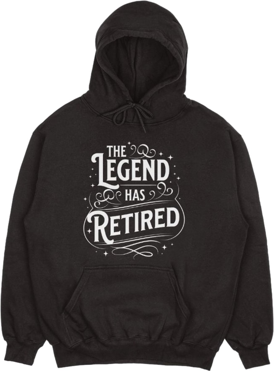 The Legend Has Retired Hoodie - Maat XXL - Pensioen Trui - pensioen cadeau - pensioen - Heren Hoodie - Dames Hoodie - Unisex - Cadeau