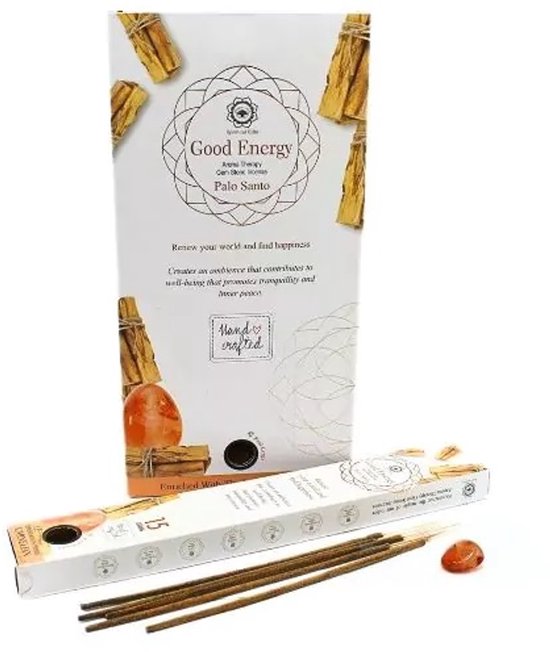 Arbre Vert - encens aux pierres précieuses - bâtonnets parfumés - bonne énergie - palo santo - pierre précieuse cornaline - boîte de 12 pièces
