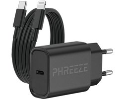 Oplader geschikt voor Apple iPhone 14, 13, 12, 11, X – 20w Snellader + Lightning oplaadkabel 2 Meter