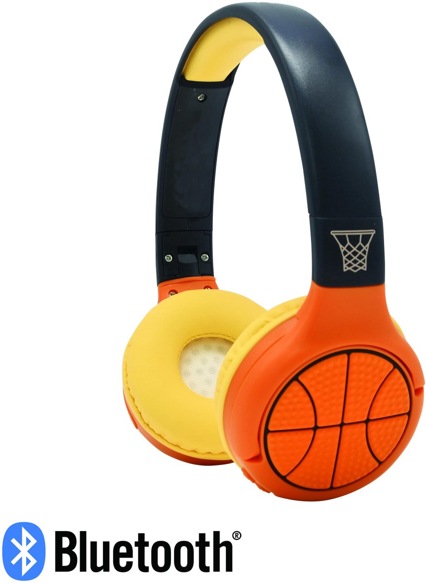 2 in 1 Bluetooth® en bedrade comfortabele opvouwbare hoofdtelefoon met veilige volumebegrenzing Basketbal ontwerp