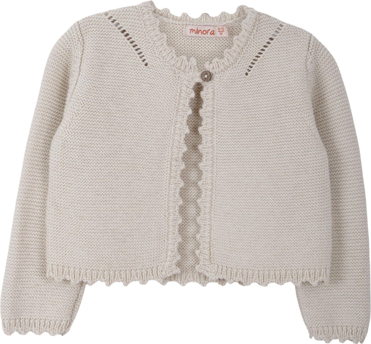 Minora Baby Gebreid Vest - Baby kleding jongens en meisjes- Hoogwaardige Baby vest- Kraamcadeau - Babyshower, Newborn-Beige 9/12 Maanden