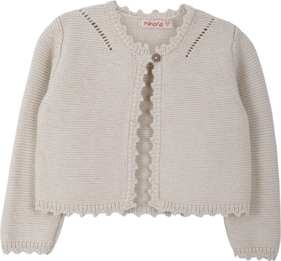 Minora Baby Gebreid Vest - Baby kleding jongens en meisjes- Hoogwaardige Baby vest- Kraamcadeau - Babyshower, Newborn-Beige 9/12 Maanden