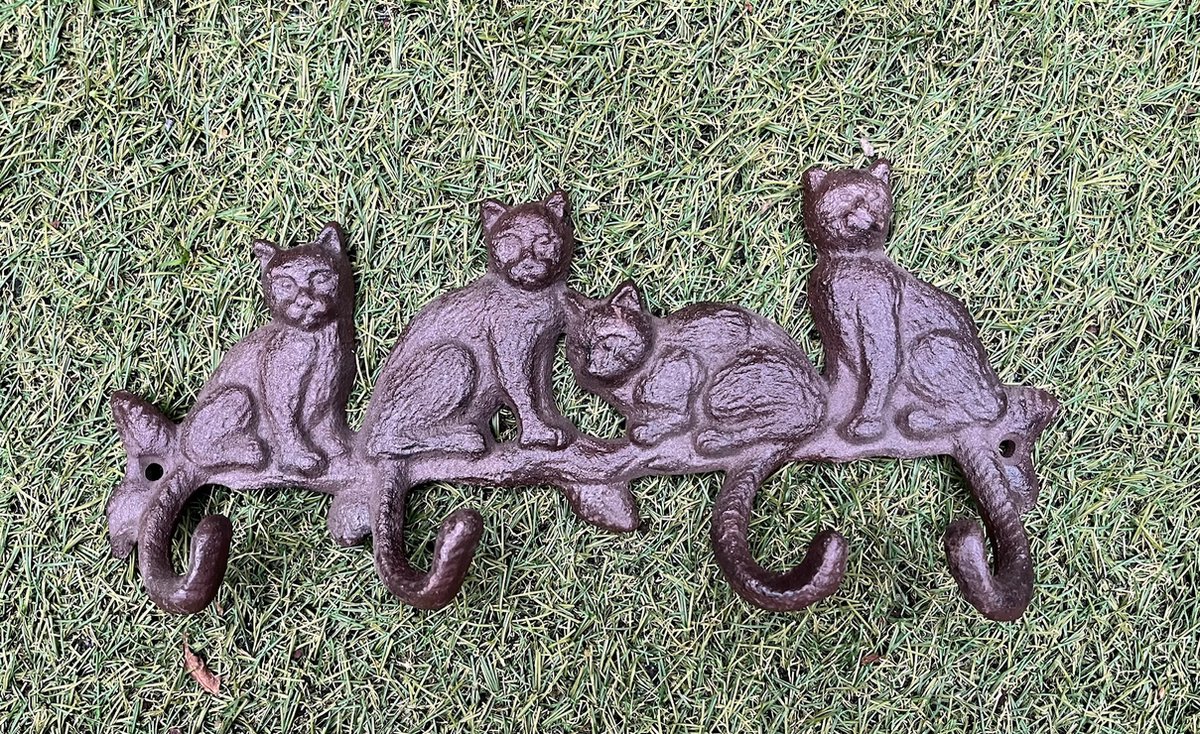 Esschert Design kapstok kattenstaartjes Zwart