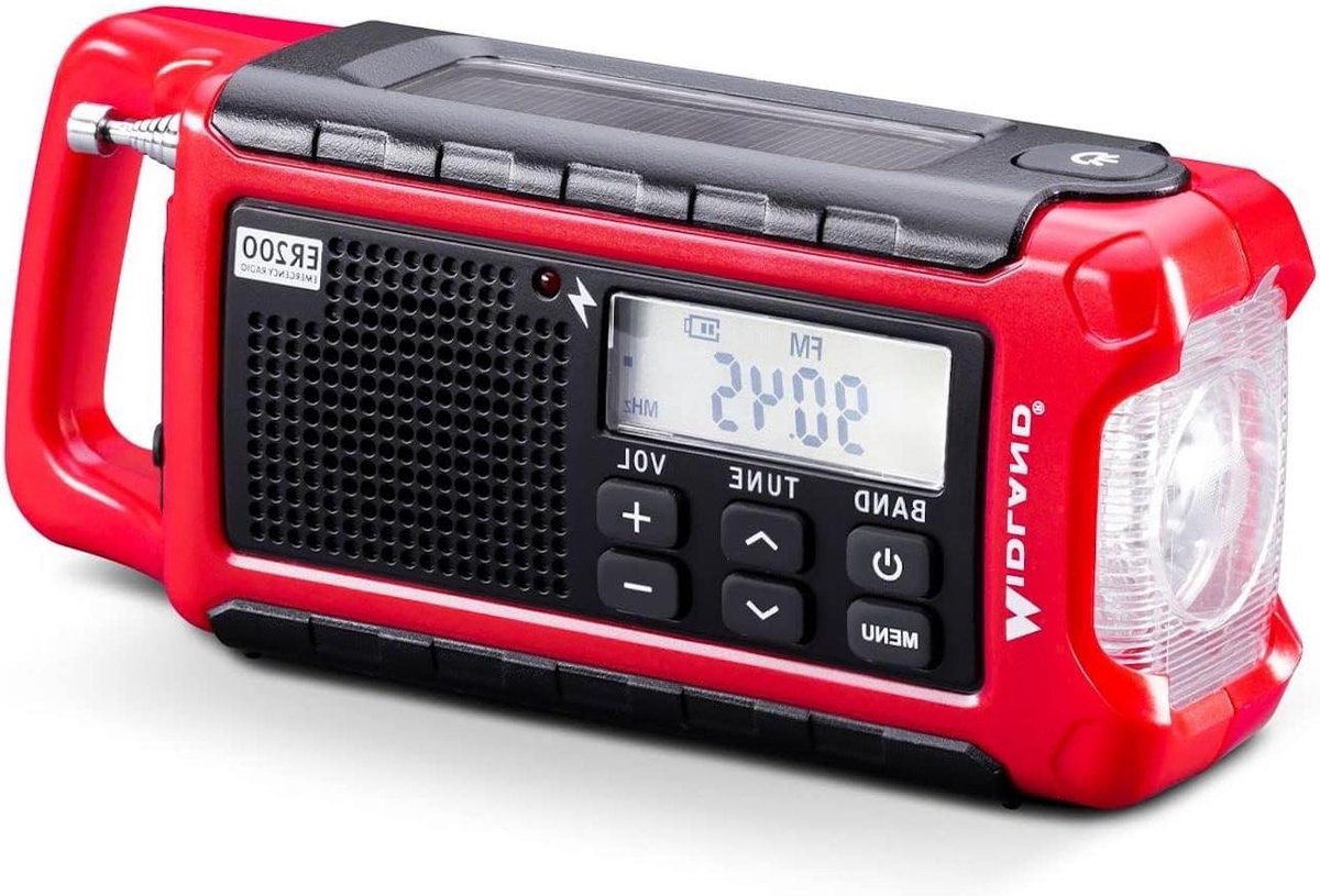 Multifunctionele draagbare opwindradio noodstroombank 2200mAh en LED-zaklamp zonne-energie handslinger en USB AM-FM-radio - 1 oplaadbare batterijen - oplaadbare noodradio