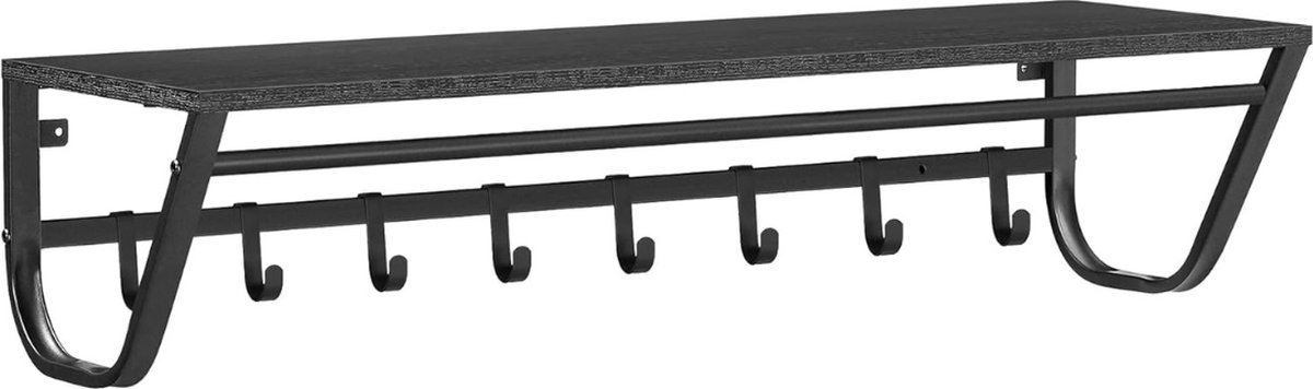 VELTRR® Wandkapstok met Hoedenplank - Kapstok - Wandplank - Zwart