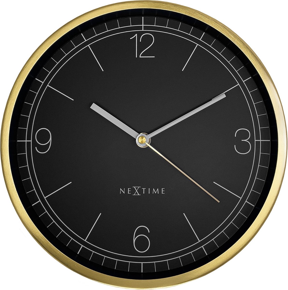 Wandklok 25cm - Stil - Goud/Zwart - Metaal - NeXtime 'Bolero'