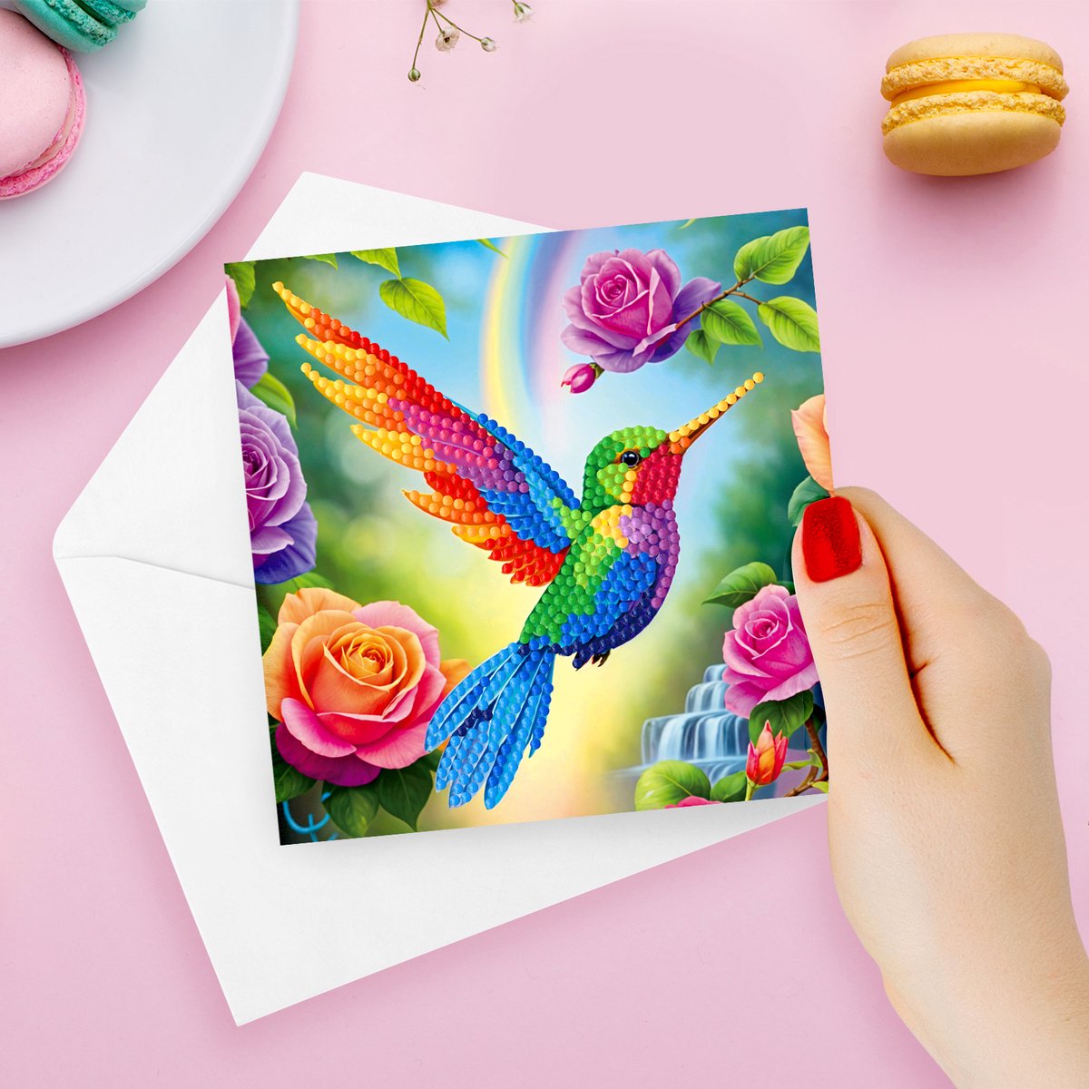 Adorzy Diamond Painting Kaarten – 12 Wenskaarten met envelop - Diamond Painting Volwassenen – Diamond Painting Volledig Pakket — afbeelding 7