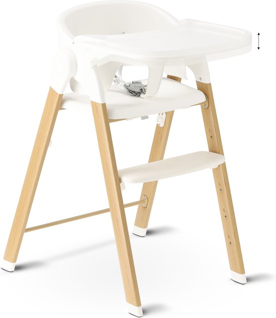 Deryan Luxe Kinderstoel - Meegroei kinderstoel - Inklapbaar - Wit/Houtlook van Merkloos — afbeelding 5