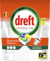 Bol.com Dreft Platinum All In One Vaatwastabletten Citroen - 66 stuks aanbieding