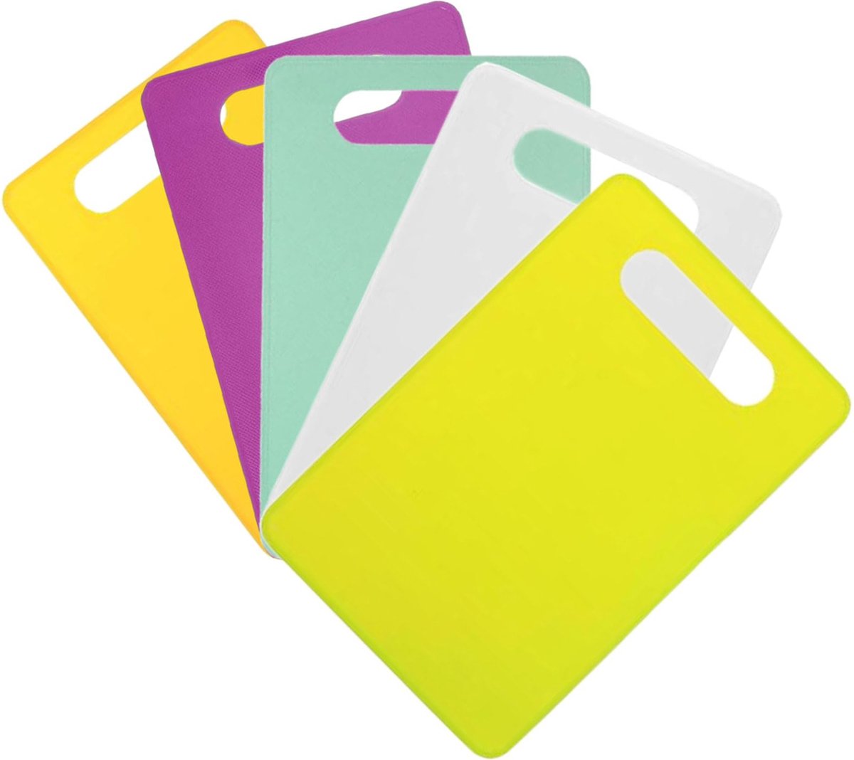La'Moussawi ® Kleurrijke Set van 5 Antislip Snijplanken met Handvat voor Keukengebruik