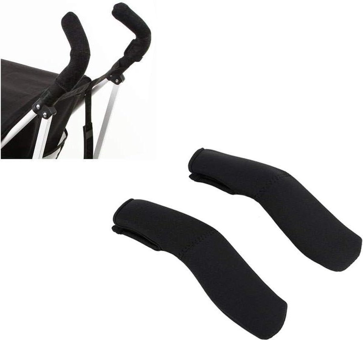 2-delig/para kinderwagen handgreep cover - universele armleuning mouwen - afdekkingen met kunstleer zwart - grote kinderwagen accessoires .