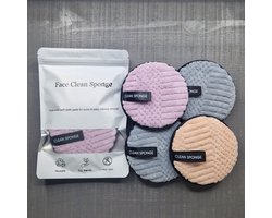 Herbruikbare make-up remover pads - Grey - Pink - Purple - cleansing sponge - 4 pieces - no skin…