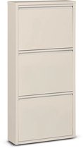Meuble à chaussures en métal 3 - Portes de WDMT™ | 103x15x50cm | Meuble à chaussures moderne pour un rangement élégant de votre collection de chaussures | Blanc mat