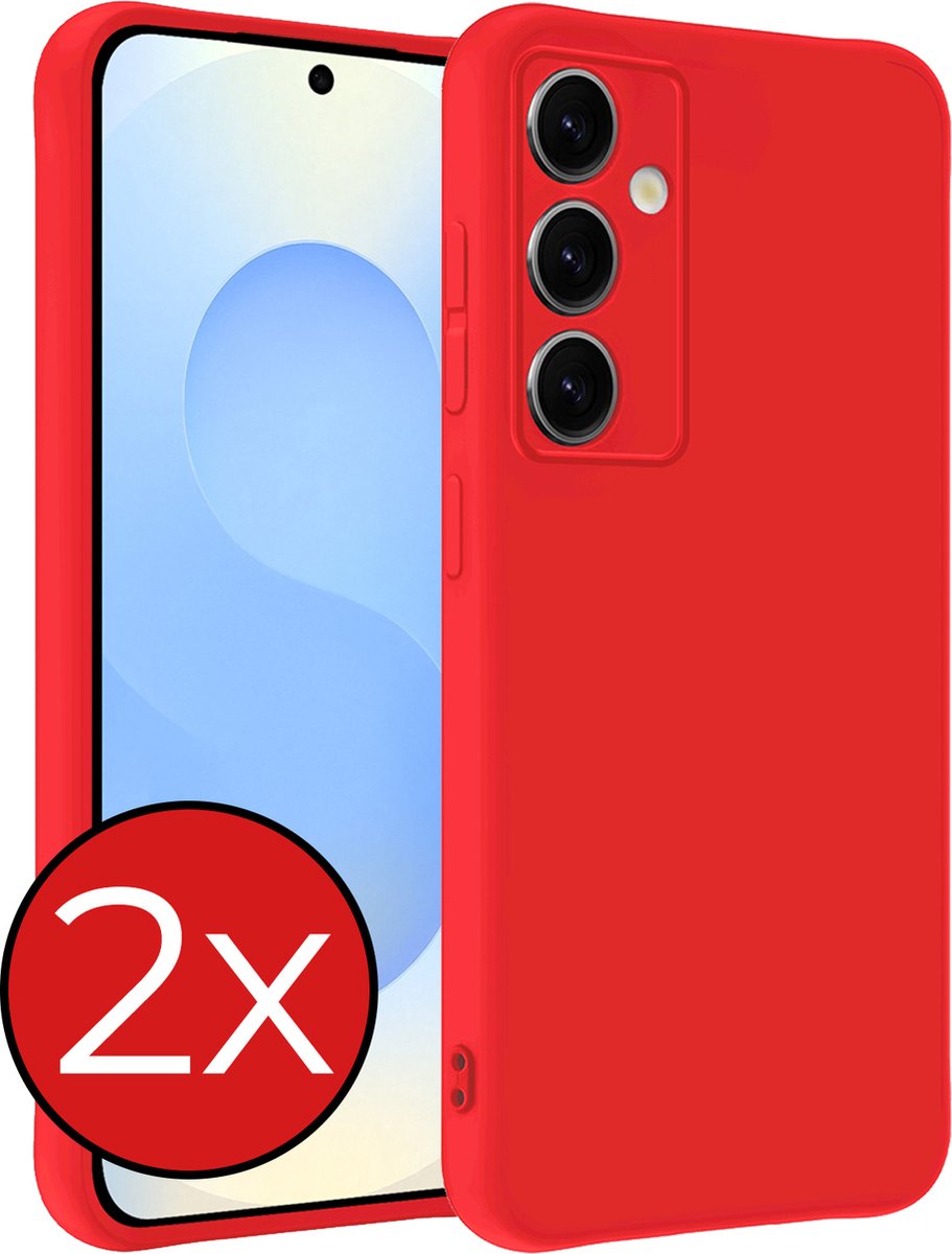 Hoesje - 2 Stuks - Geschikt voor Samsung Galaxy S25 Plus - Sterk & Shockproof - Telefoonhoes - Back Cover - Case Siliconen - Telefoon Hoes - Rood