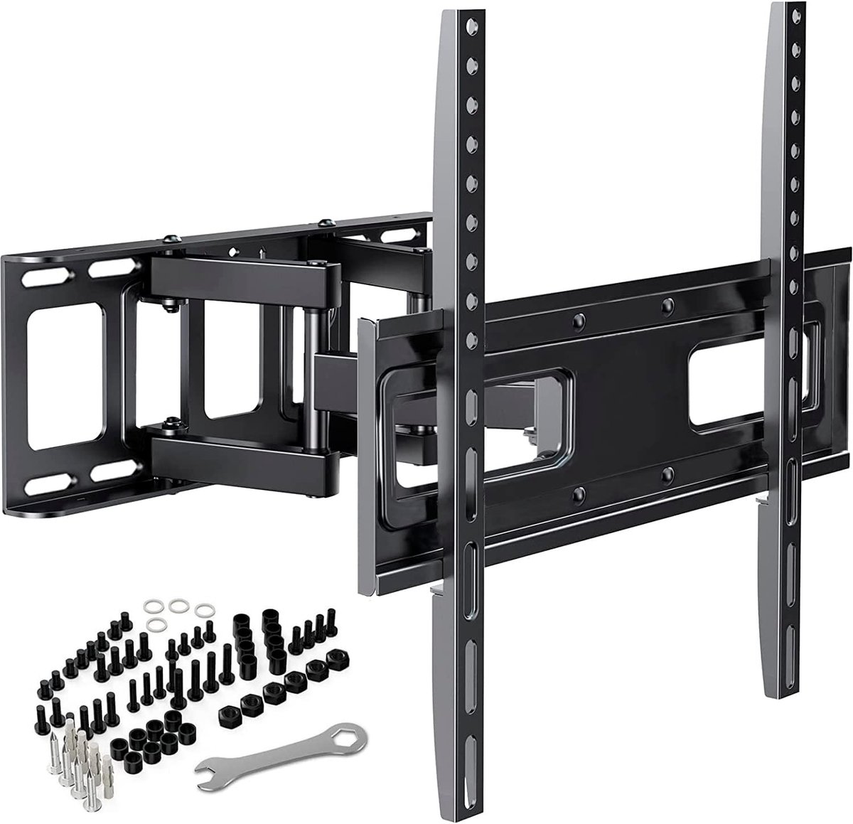TV-muurbeugel voor 32-65 inch schermen VESA 75x75 tot 400x400 mm draaibaar, kantelen en uitschuiven voor LED, OLED, platte en gebogen tv's met wandmontage - Max. belasting 55 kg