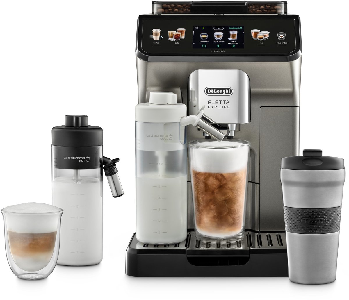 De'Longhi Eletta Explore ECAM450.86.T - Volautomatische espressomachine - Titanium