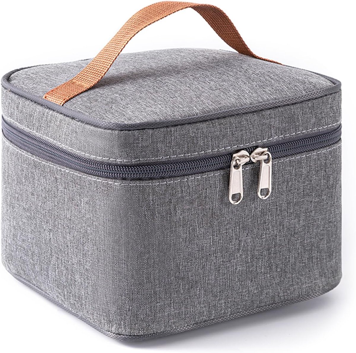 Lunchtas, kleine lunchtas, opvouwbare isolatietas, thermotas met folievoering, lunchtas voor onderweg, werk, school, uitstapjes en levensmiddelen (grijs, 3,5 l)