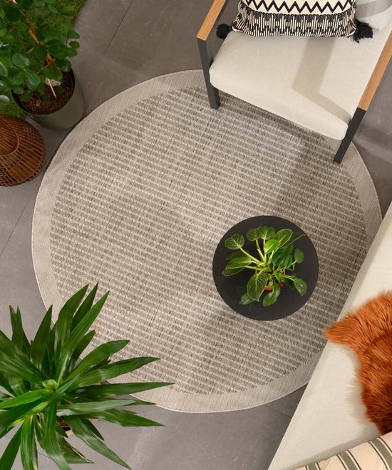 Tapis d'extérieur rond - Gris côtier 160 cm rond