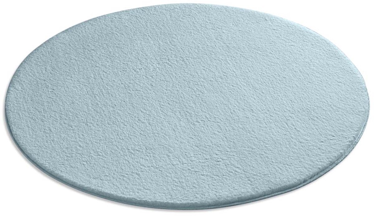 Zacht rond vloerkleed - Loft lichtblauw (wasbaar 30°C) 80 cm