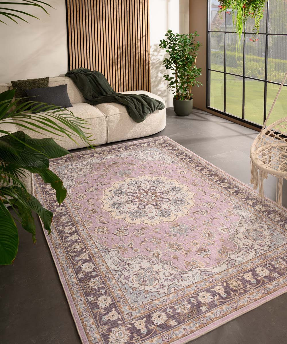 Vintage buitenkleed - Valenca Nova paars/roze 230x330