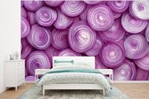 Behang - Fotobehang Paars - Uien - Close up - Breedte 350 cm x hoogte 260 cm
