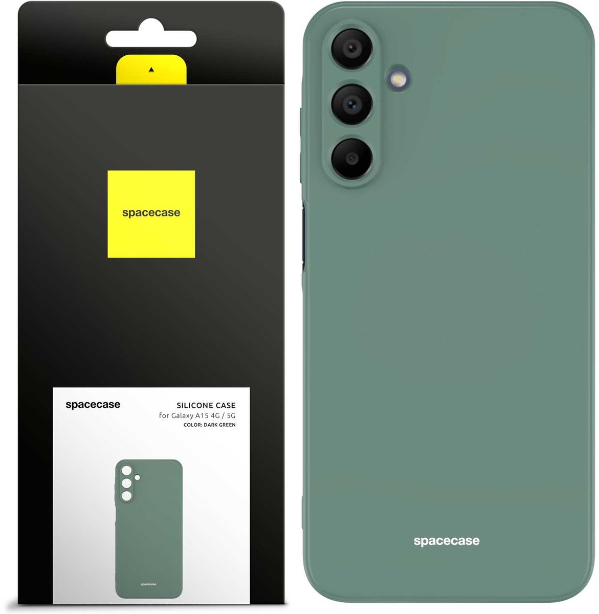 Spacecase Siliconen Hoesje Voor Samsung Galaxy A15 4G 5G Donkergroen