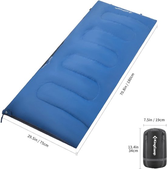 Ultralichte Rechthoekige Slaapzak voor Kamperen - Waterdicht en Combineerbaar voor 2-3 Seizoenen - 180 x 75 cm — afbeelding 3