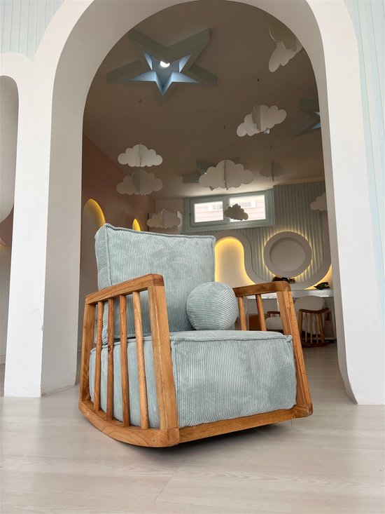 Sallanan Fauteuil à oreilles | Bois de charme | Bleu - Asir Group - Meubles d'assises - Turquoise - Polyester - Meubles d'assises