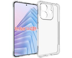MobyDefend Hoesje - Geschikt voor Xiaomi Redmi Note 14 4G - Transparante Shockproof TPU Backcover - Verstevigde Hoeken - Volledig Doorzichtig