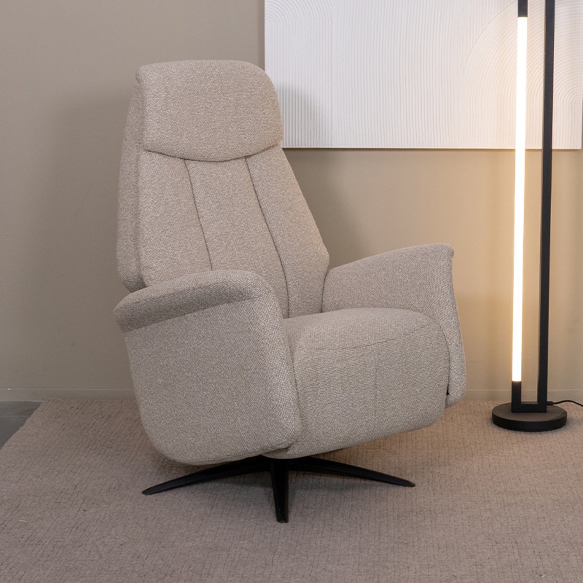 LABEL51 Oslo Fauteuil - Naturel - Royal Stof - 1-Motorig- Met Armleuning