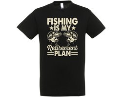 Fishing Is My Retirement Plan T-shirt - Vis Hobby Cadeau T-shirt - Vissen - Vis T-shirt - Grappig Cadeau - Dames - Heren - Unisex - Tshirt Hengelsport - visspullen - Zwart - Fishing - Hobby - Maat XL