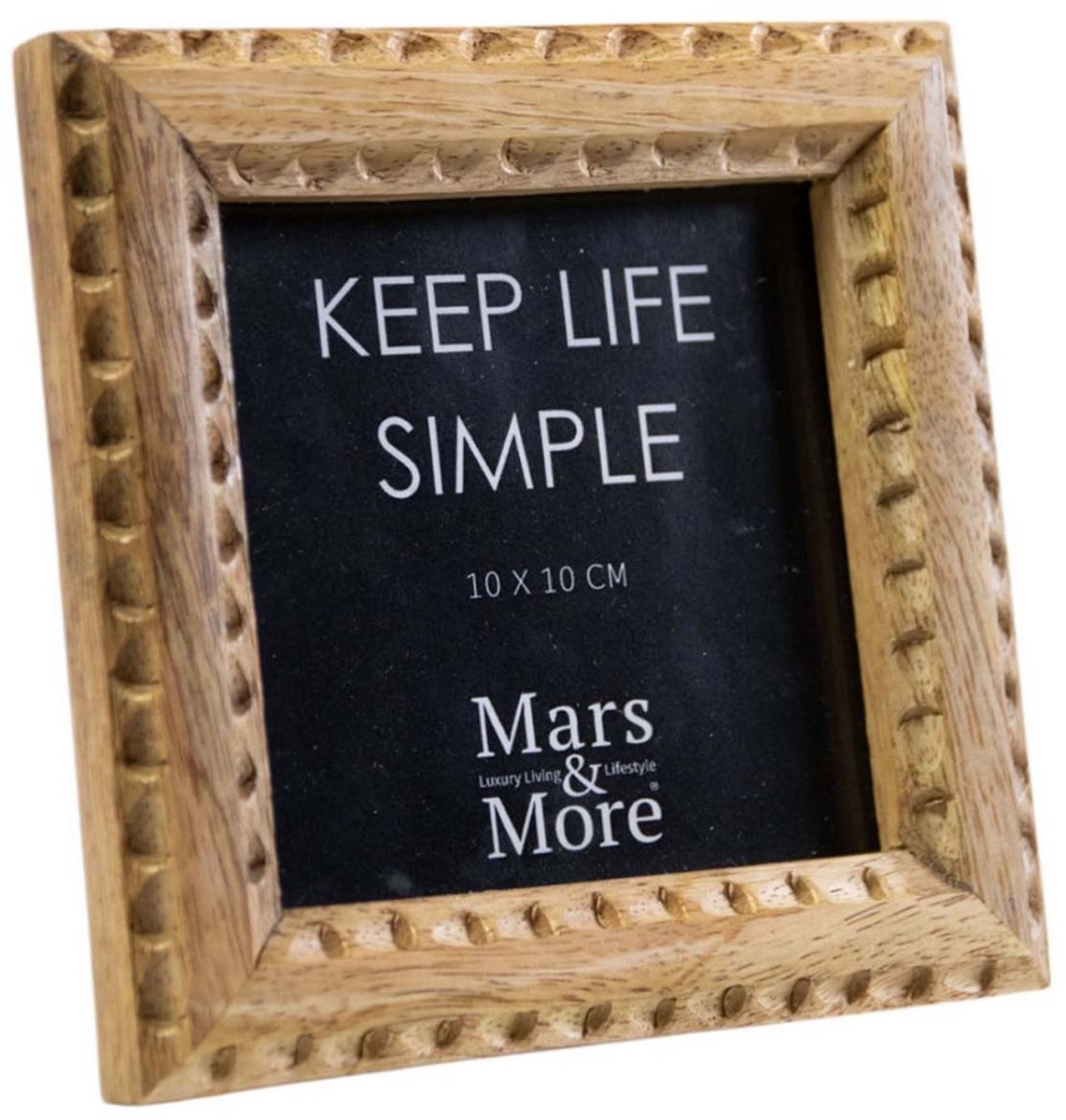 Mars & More Fotolijst mangohout gesneden - bruin - 10 x 10 cm