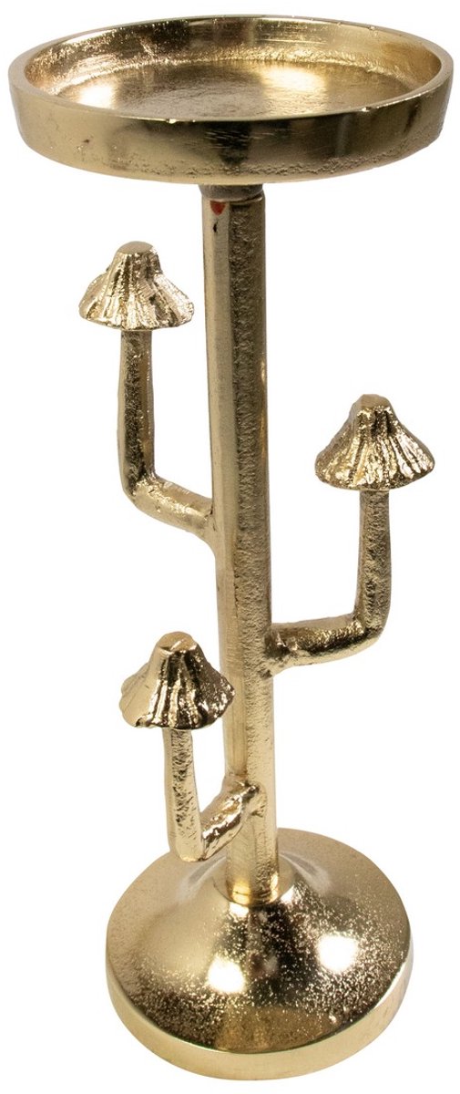 Mars & More Kaarsen Standaard paddenstoel goud h30 d10cm Zilver