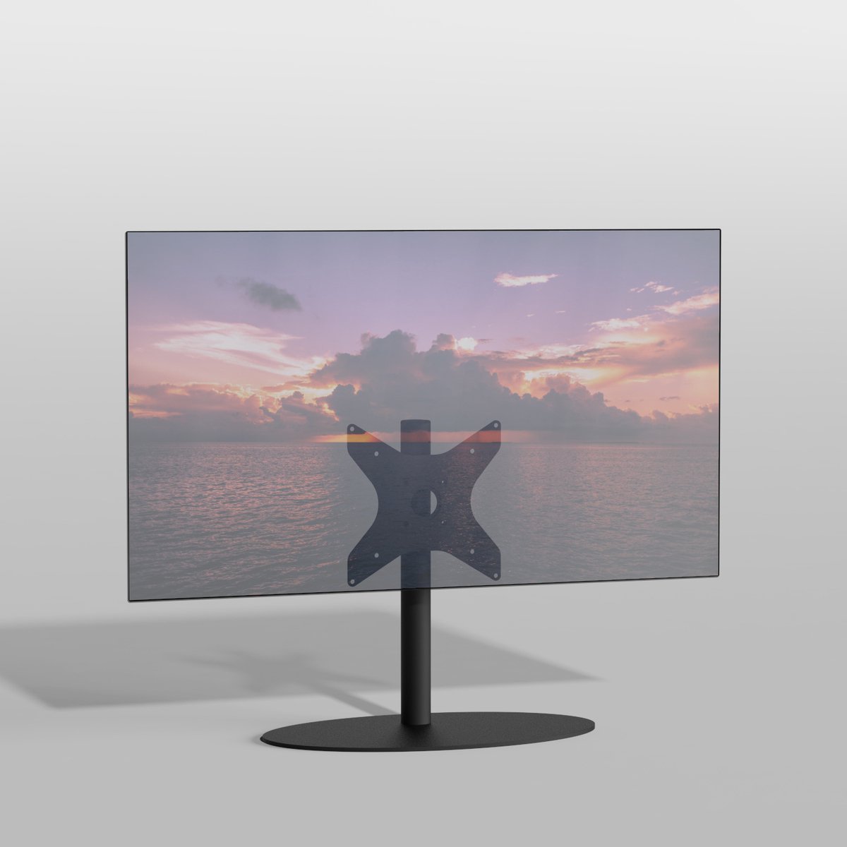 Cavus TV Vloerstatief ELLIPS 60 - zwart - hoogte 60cm – VESA 300x300