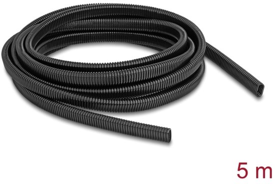 Foto: Delock plastic cable protection conduit in oval shape flexible 13 6 x 6 3 mm length 5 m black