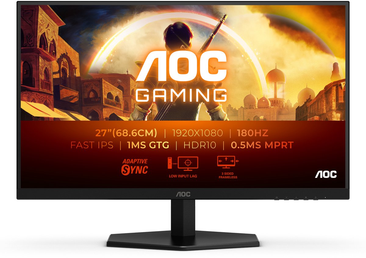 AOC G4 27G42E - Full HD Fast IPS Gaming Monitor - 180hz - 27 inch - AOC - €119,00
