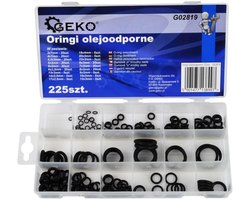 GEKO O-ring assortiment - olie- en zuurresistent - 225 stuks - diverse maten
