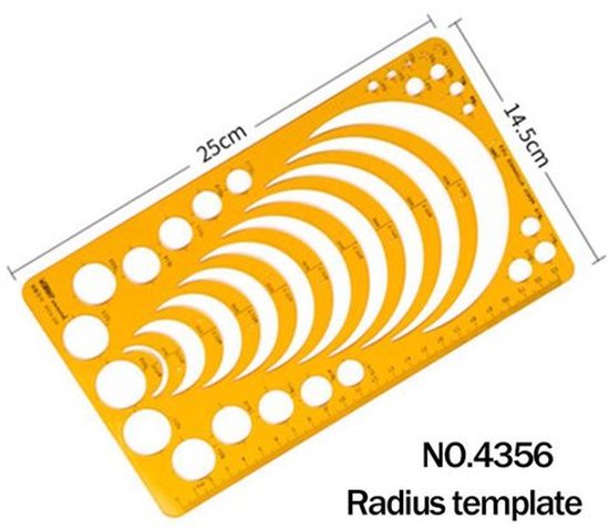 Foto: Technisch teken sjabloon bogen en cirkels tekenen template no 4356