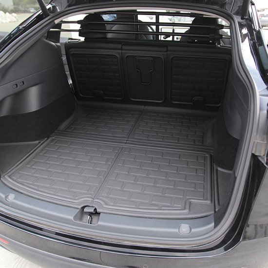 Tapis de coffre imperméable et antidérapant Tesla Model Y 2024 |Tapis de valise, matériau XPE | Accessoire de coffre arrière