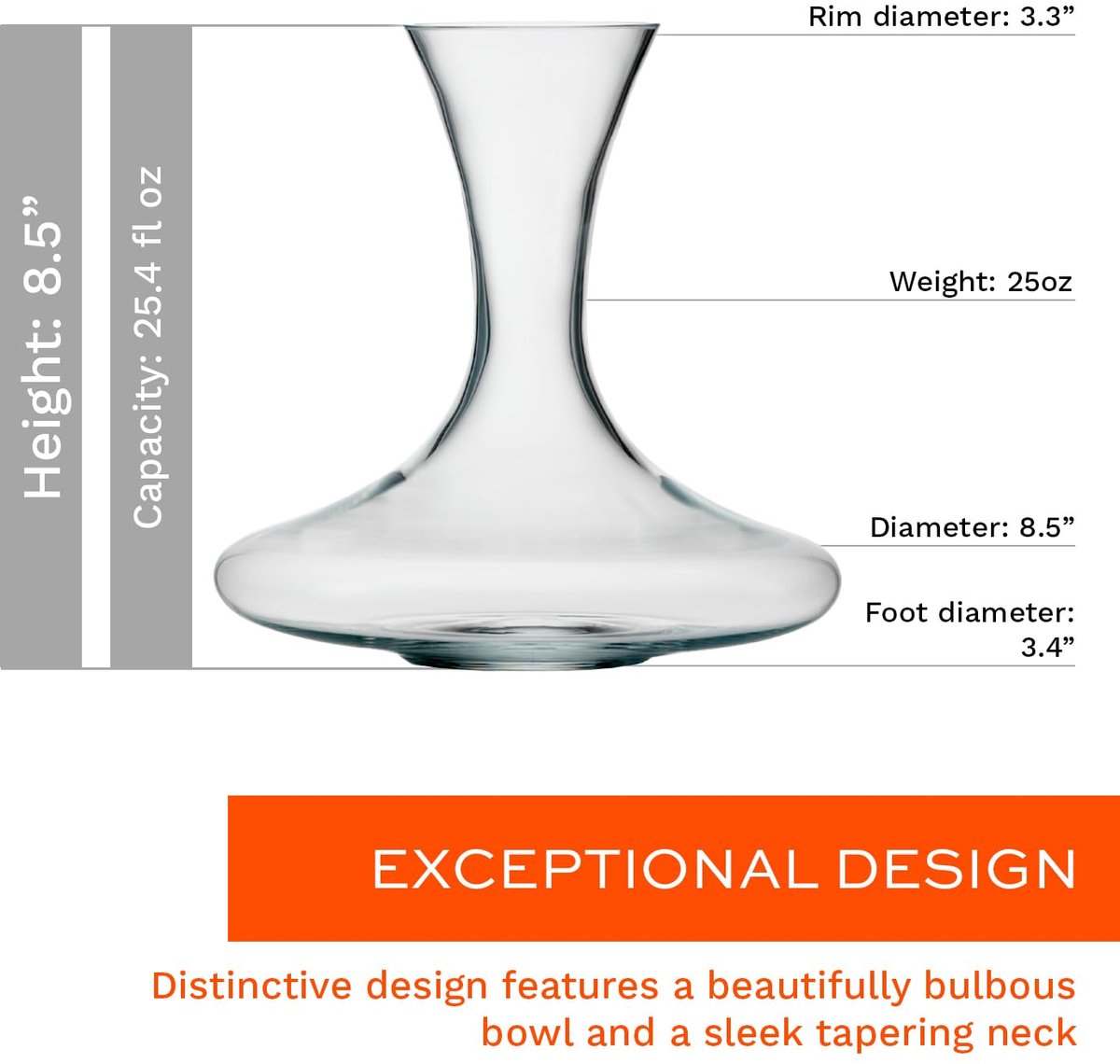 Stölzle Lausitz Decanteerkaraf Dancing Vulkanos 750 ml – Elegante karaf van mondgeblazen kristalglas voor rode wijn – Maximale aroma-ontwikkeling – Vaatwasserbestendig – Cadeautip wijn