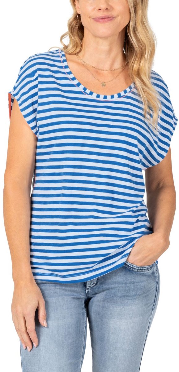 TIMEZONE Dames T-Shirt STRIPED ROUND NECK T-SHIRT regular fit Veelkleurig M Ronde Hals Volwassenen