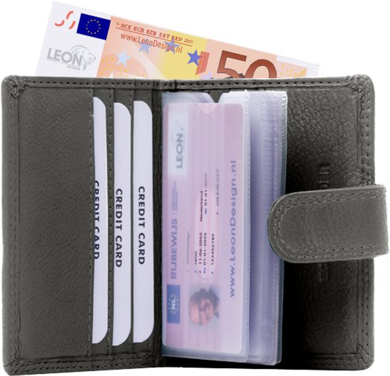 Pasjeshouder - Pasjeshouder uitschuifbaar - Pasjeshouder mannen - Pasjeshouder vrouwen - Creditcardhouder heren - Creditcardhouder dames - Pasjeshouder mannen met portemonnee - Pasjeshouder vrouwen portemonee - Pasjeshouder portemonnee - Leer