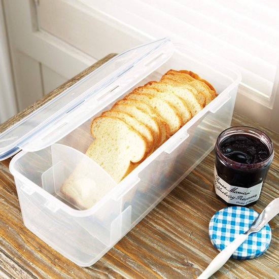 Tafura Broodcontainer | Brood Opbergcontainer | Plastic Brooddoos | Broodbroodhouder met wit deksel | Broodspaardispenser, BPA-vrij