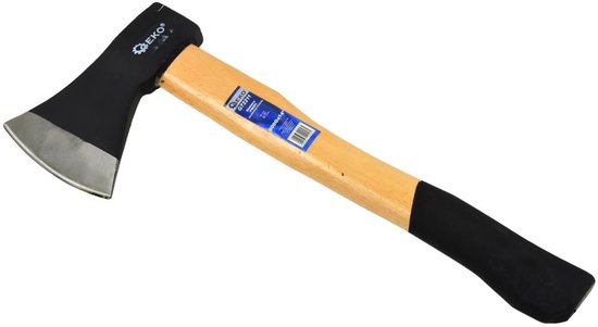 GEKO Bijl met houten handvat - antislip grip - hoogwaardig koolstofstaal - 800g - 38 cm van Geko — afbeelding 5