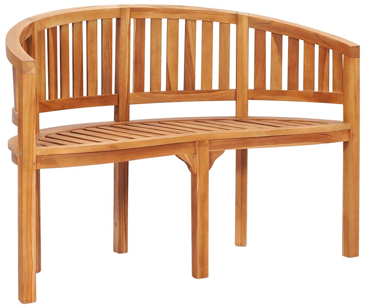 vidaXL Tuinbank - Tuinbanken - Tuinbankje - Tuinbankjes - Bananenbank 120 cm massief teakhout