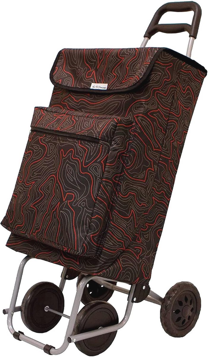 Boodschappentrolley met 4 Wielen - Handige en Duurzame Trolley met Groot Capaciteit - Ideaal voor Diepvriesproducten - 48 L - Zwart