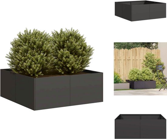 vidaXL Plantenbakken 2 st 30x30x30 cm staal antracietkleurig, bloempot, buitenpot, planten pot, bloembak, plantenpot, tuinpot, plantenbak buiten